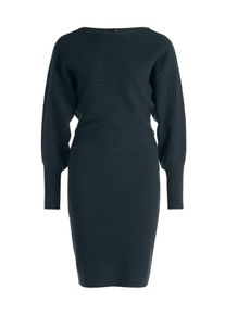 Strickkleid Zero "Strickkleid langarm", Damen, Gr. 40, EURO, schwarz (teal ocean), Kleider Strickkleid