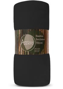 Bettlaken Aspero "Bambus Spannbettlaken Macau", schwarz, B:100cm, Bettlaken, Bettlaken