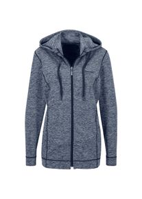 Trainingsshirt WITT "Freizeitjacke Shirtjacke mit weitenregulierbarer Kapuze", Damen, Gr. 52/54, blau (dunkelblau, meliert), Basic, Shirts Trainingsshirt