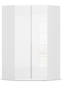 Kleiderschrank OTTO HOME "Eckschrank Mehrzweckschrank Ankleide Schlafzimmer Garderobe AGORDO", wei&szlig; (alpinwei&szlig;, hochglanz wei&szlig;), B:117cm H:210cm T:117cm, Holzwerkstoff, Schr&auml;nke, Kleiderschrank, Hochglanz Wei&szlig;, voll ausgestattet mit viel Stauraum MADE IN GERMANY