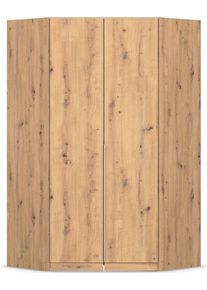 Kleiderschrank OTTO HOME "Eckschrank Mehrzweckschrank Ankleide Schlafzimmer Garderobe AGORDO", braun (eiche artisan), B:117cm H:210cm T:117cm, Holzwerkstoff, Schr&auml;nke, Kleiderschrank, Eiche Artisan, voll ausgestattet mit viel Stauraum MADE IN GERMANY