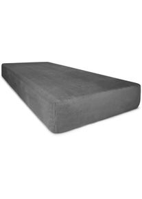 Spannbettlaken ASPERO "Flanell-Spannbettlaken PERPIGNAN", grau (anthrazit), B:200cm, Bettlaken, Spannbettlaken