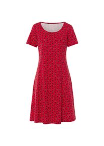 Jerseykleid SIEH AN "Jersey-Kleid Jerseykleid mit floralem Dessin", Damen, Gr. 44, Normalgr&ouml;&szlig;en, rot (erdbeere, ecru, bedruckt), Modisch, Rundhals, Kleider Jerseykleid