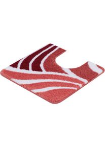 Badematte KLEINE WOLKE "Flame, Badvorleger, Badezimmer Teppich", rot (marsala), H:15mm, Polyacryl, Badematten, Badematte, Badteppich, modernes Wellen Design