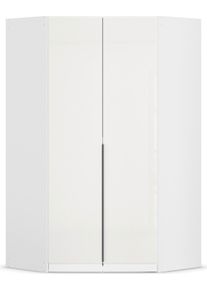 Kleiderschrank OTTO HOME "Eckschrank Mehrzweckschrank Ankleide Schlafzimmer Garderobe AGORDO", wei&szlig; (alpinwei&szlig;, glas kristallwei&szlig;), B:117cm H:229cm T:117cm, Holzwerkstoff, Schr&auml;nke, Kleiderschrank, Wei&szlig;, voll ausgestattet mit viel Stauraum MADE IN GERMANY