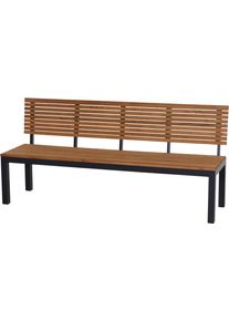 Gartenbank SIENA GARDEN "Bozen 3er Aluminiumgestell anthrazit Robininenholz", beige (natur, anthrazit), B:183cm H:88cm T:57,5cm, Aluminium, Holz, Sitzb&auml;nke, Gartenbank, Fl&auml;chen aus Robinienholz FSC 100%