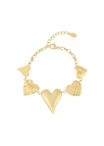 Adelia&acute;s Charm-Armband ADELIA&acute;S "Armband Charmarmband mit mehreren Herzanh&auml;ngern, 16 cm" Gr. 16, goldfarben, Armb&auml;nder, Damen, 16cm, Edelstahl, Charm-Armband, Trendiger Modeschmuck mit gl&auml;nzenden Herzanh&auml;ngern