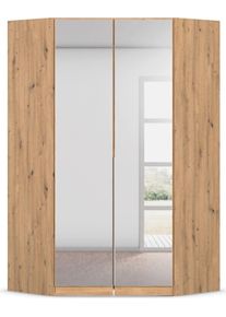 Kleiderschrank OTTO HOME "Eckschrank Mehrzweckschrank Ankleide Schlafzimmer Garderobe AGORDO", braun (eiche artisan), B:117cm H:210cm T:117cm, Holzwerkstoff, Schr&auml;nke, Kleiderschrank, Eiche Artisan, voll ausgestattet mit viel Stauraum MADE IN GERMANY