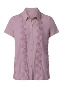Hemdbluse WITT "Bluse Kurzarm-Bluse mit Bl&uuml;ten-Stickerei", Damen, Gr. 5, mauve, Modisch, Blusen Hemdbluse