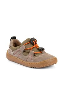 Barfu&szlig;schuh froddo "Barefoot Trekk", M&auml;dchen, Gr. 28, chromfrei gegerbt, braun (beige, olivgr&uuml;n), Textil, Veloursleder, Schuhe Barfu&szlig;schuh, Slip-on Sneaker, Schlupfschuh mit Schnellverschluss