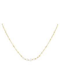Adelia&acute;s Gliederkette ADELIA&acute;S "Halskette aus Edelstahl mit zentraler Kugelreihe 38 cm + 5 cm" Gr. 38, gold (goldfarben), Halsketten, Damen, 38cm, Edelstahl, Gliederkette, Die zentrale Reihe abgestufter Kugeln verleiht diesem Modeschmuck eine stylische Note