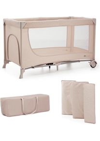 Baby-Reisebett Kinderkraft "JOY 2", Baby, Gr. Liegefl&auml;che B/L: 60cm x 120cm, kein H&auml;rtegrad, beige, Kunststoff, Polyester, Babybetten Baby-Reisebett