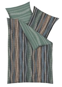 Wendebettw&auml;sche Kaeppel "Curvy", gr&uuml;n (graphit), B/L: 135cm x 200cm, 1 Stk., 1 Stk., Mako-Satin, B/L: 80cm x 80cm, 2, Mako-Satin, Obermaterial: 100% Baumwolle, Bettw&auml;sche, Wendebettw&auml;sche