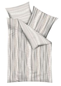 Wendebettw&auml;sche Kaeppel "Curvy", beige (silber), B/L: 155cm x 200cm, 1 Stk., 1 Stk., Mako-Satin, B/L: 80cm x 80cm, 2, Mako-Satin, Obermaterial: 100% Baumwolle, Bettw&auml;sche, Wendebettw&auml;sche