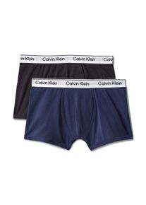 Trunk "2PK TRUNK", M&auml;dchen, Gr. 152/158, 2 Stk., Jersey, schwarz (schwarz, blau), Jersey, Obermaterial: 95% Baumwolle, 5% Elasthan, Calvin Klein Underwear, unifarben, k&ouml;rpernah, Unterhosen Trunk, mit Logobund