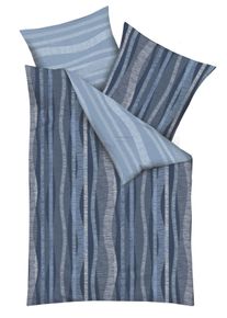 Wendebettw&auml;sche Kaeppel "Curvy", blau, B/L: 135cm x 200cm, 1 Stk., 1 Stk., Mako-Satin, B/L: 80cm x 80cm, 2, Mako-Satin, Obermaterial: 100% Baumwolle, Bettw&auml;sche, Wendebettw&auml;sche