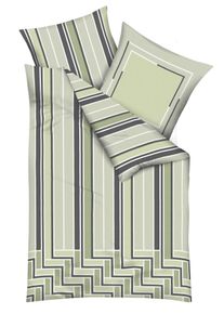 Bettw&auml;sche Kaeppel "Avion", gr&uuml;n (kiwi), B/L: 155cm x 200cm, 1 Stk., 1 Stk., Mako-Satin, B/L: 80cm x 80cm, 2, Mako-Satin, Obermaterial: 100% Baumwolle, Bettw&auml;sche, Bettw&auml;sche