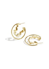 Adelia&acute;s Paar Ohrh&auml;nger ADELIA&acute;S "Ohrringe Creolen mit Herzdesign aus Edelstahl", gold (goldfarben), Ohrringe, Damen, Einheitsgr&ouml;&szlig;e, Edelstahl, Paar Ohrh&auml;nger, Das doppelte Kreisdesign mit Herzen pr&auml;gt diesen trendigen Modeschmuck