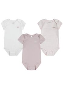 Neugeborenen-Geschenkset LEVI'S KIDS "LVG 3PK BOW BODYSUIT SET", M&auml;dchen, Gr. 4 (74), orange (peach skin), Single Jersey, Obermaterial: 100% Baumwolle, KOB Set-Artikel Neugeborenen-Geschenkset, for Baby-Girls