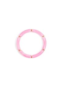 Adelia&acute;s Perlenarmband ADELIA&acute;S "Armb&auml;nder Armband Acrylarmband als markanter segmentierter Armreif", pink (rosa), Armb&auml;nder, Damen, Einheitsgr&ouml;&szlig;e, Acryl, Perlenarmband, Modischer Modeschmuck mit gl&auml;nzenden Zwischenringen