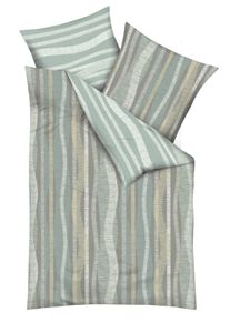 Wendebettw&auml;sche Kaeppel "Curvy", gr&uuml;n (khaki), B/L: 135cm x 200cm, 1 Stk., 1 Stk., Mako-Satin, B/L: 80cm x 80cm, 2, Mako-Satin, Obermaterial: 100% Baumwolle, Bettw&auml;sche, Wendebettw&auml;sche