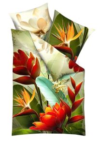 Bettw&auml;sche Kaeppel "Bird of Paradise", bunt, B/L: 155cm x 200cm, 1 Stk., 1 Stk., Mako-Satin, B/L: 80cm x 80cm, 2, Mako-Satin, Obermaterial: 100% Baumwolle, Bettw&auml;sche, Bettw&auml;sche