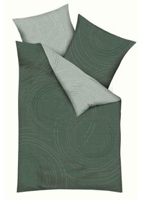 Wendebettw&auml;sche KAEPPEL "JARO 100% Baumwolle", gr&uuml;n (jade), B/L: 155cm x 220cm, 1 Stk., 1 Stk., Mako-Satin, B/L: 80cm x 80cm, 2, Mako-Satin, Obermaterial: 100% Baumwolle, Bettw&auml;sche, Wendebettw&auml;sche, mit Markenrei&szlig;verschluss, zeitloses Design, pflegeleicht