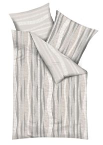 Wendebettw&auml;sche Kaeppel "Curvy", beige (silber), B/L: 240cm x 220cm, 1 Stk., 2 Stk., Mako-Satin, B/L: 80cm x 80cm & 80cm x 80cm, 3, Mako-Satin, Obermaterial: 100% Baumwolle, Bettw&auml;sche, Wendebettw&auml;sche