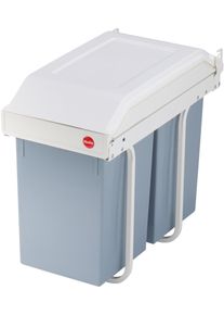 Einbaum&uuml;lleimer Hailo "Multi-Box duo L", grau (grau, wei&szlig;), B:27cm H:44,5cm T:51cm, Metall, M&uuml;lleimer, Einbaum&uuml;lleimer, 28 Liter, grau, Kunststoff Inneneimer, Made in Germany