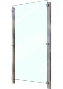 Zaun STAKET PRO, silber (silberfarben), H:1.911cm L:121cm, Edelstahl, Glas, Zaunelemente, Zaun, Glaszaun, Gesamtl&auml;nge: 1,21 m, 2 Pfosten