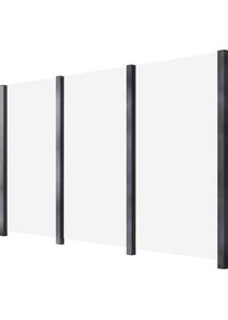 Zaun STAKET PRO, grau, H:187cm L:3,36cm, Aluminium, Glas, Zaunelemente, Zaun, Glaszaun, Gesamtl&auml;nge: 3,36 m, 4 Pfosten
