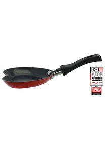 Cr&ecirc;pepfanne ELO BASIC "Mini Herzpfanne", rot, B:14,5cm H:2cm L:24cm &Oslash;:14cm, Pfannen, Cr&ecirc;pepfanne, Schwarzer Kunststoffgriff mit Flammschutz