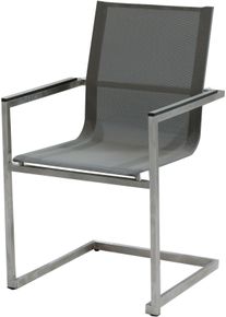 Freischwinger Garden Pleasure "SIENNA", grau (grau,taupe, grau, taupe), B:56cm H:90cm T:50cm, Edelstahl, Kunststoff, St&uuml;hle, Freischwinger, 4er Set