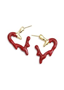 Adelia&acute;s Paar Creolen ADELIA&acute;S "Ohrringe Creolen mit Herzmotiv aus Edelstahl und Emaille", rot (dunkelrot), Ohrringe, Damen, Einheitsgr&ouml;&szlig;e, Edelstahl, Paar Creolen, Modischer Modeschmuck mit geschwungener Herzform