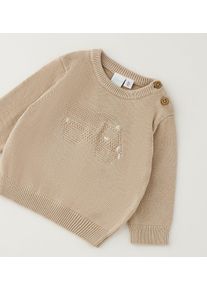 Sweatshirt IDO "BABY BOY KNITWEAR", Jungen, Gr. 62, beige, 100% Baumwolle, Sweatshirts Sweatshirt