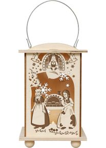 LED Laterne SAICO ORIGINAL "DEFA - Frau Holle", beige (natur), B:12cm H:16cm T:12cm, Leuchten, LED Laterne, 16 x 12 x 12 cm