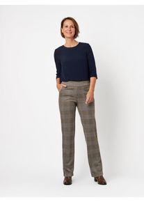 Palazzohose RELAXED "Scarlet Wide", Damen, Gr. 38, Normalgr&ouml;&szlig;en, braun 074, Jersey, , Casual, slim fit normal, Hosen Palazzohose, mit Karomuster
