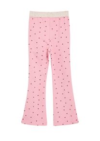 Leggings s.Oliver JUNIOR, M&auml;dchen, Gr. 116, N-Gr, rosa (schwarz rose aop), Web, Obermaterial: 95% Baumwolle, 5% Elasthan, bedruckt, gepunktet, k&ouml;rpernah lang, Hosen Leggings, Sommer-Leggins mit Punkten / f&uuml;r Girls