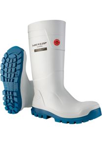Gummistiefel Dunlop "Purofort FoodPro+ safety", Damen, Gr. 48, wei&szlig; (wei&szlig;, blau), Schuhe Gummistiefel
