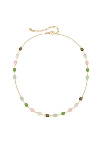 Collier Firetti "Schmuck Geschenk Halsschmuck Halskette", bunt (gelbgoldfarben, gr&uuml;n, hellgr&uuml;n, ros&eacute;, wei&szlig;, braun), Halsketten, Damen, Messing, L: 57 B: 1,5mm, Collier, mit Kristallstein, B:1,5mm