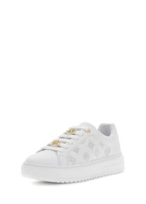 Sneaker Guess "DUENA", Damen, Gr. 40, Synthetik Textil, wei&szlig;, Lederimitat, Schuhe Sneaker, Freizeitschuh, Halbschuh, Schn&uuml;rschuh, mit Schmuckelementen