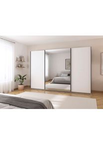 Kleiderschrank OTTO HOME "Schrank Garderobe Ankleide Schlafzimmerschrank Mietswohnung AGORDO", wei&szlig; (alpinwei&szlig;, griffleisten graumetallic), B:315cm H:210cm T:62cm, Holzwerkstoff, Schr&auml;nke, Kleiderschrank, Wei&szlig; mit Spiegel, Top Innenausstattung MADE IN GERMANY