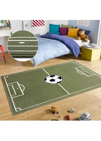 Teppich Hanse Home "Estadio", gr&uuml;n, B:120cm H:8mm L:170cm, Polypropylen (PP), Teppiche, Teppich, Kinderteppich, Spielteppich, Spielunterlage, Fu&szlig;ball, Kinderzimmer