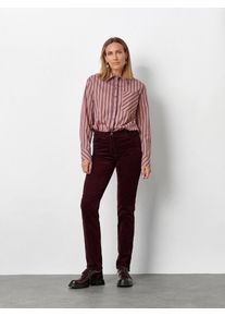 Stretch-Hose Toni "Be Loved", Damen, Gr. 50K, Kurzgr&ouml;&szlig;en, braun (beere 481), Cord, , Casual, slim fit normal, Hosen Stretch-Hose, aus feinem Cord