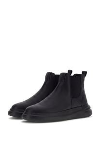 Chelseaboots Guess "EMYL", Herren, Gr. 46, Synthetik, schwarz, Leder, Textil, Schuhe Chelseaboots, Casual-Boots mit elastischen Eins&auml;tzen