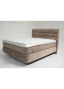 Boxbett Home Affaire "ELI, Doppelbett inkl. Bettkasten, Federkernbett, Metalkonstruktion", braun (irish cream), B:190cm L:212cm, 100% Polyester, Komplettbetten, Boxbett, Matratze: 3-Z-Taschenfederkern, H&auml;rtegrad 3, inkl. Topper