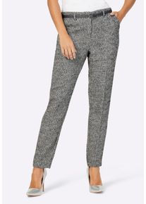 CR&Eacute;ATION L Stoffhose CREATION L "Hose Hose in Tweed-Qualit&auml;t", Damen, Gr. 46, Normalgr&ouml;&szlig;en, anthrazit, ecru, meliert, Tweed, , Elegant, schmal, Hosen Stoffhose