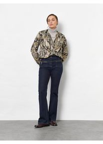 Klassische Bluse Toni "Bella", Damen, Gr. 42, gr&uuml;n (salbei 063), Satin, , Casual, comfort fit normal, V-Ausschnitt, Manschette, Blusen Klassische Bluse, mit Snake-Print