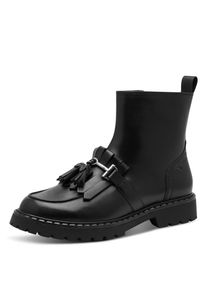 Stiefelette Tamaris, Damen, Gr. 38, Synthetik Textil, schwarz, Glattleder, 23_1_Schuhe Stiefelette, Blockabsatz, Boots mit trendigen Fransen und Quasten