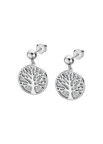 Paar Ohrstecker LOTUS "Essentials - Baum des Lebens", silber (edelstahlfarben), Ohrringe, Damen, 14,5mm, Edelstahl, Paar Ohrstecker